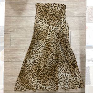 Leopard midi high waisted skirt